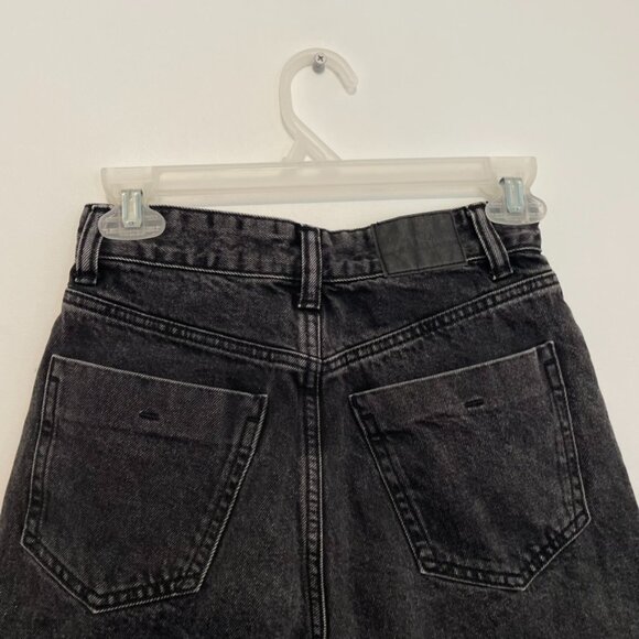 ZARA Basic Z1975 Mom Fit High Waist Shorts Black High Waisted Denim Jean 90s Y2K - Picture 12 of 16